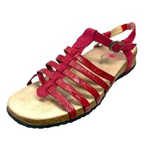 HAFLINGER‎ Dahlia Red Patent Leather Leather & Suede Gladiator Sandals